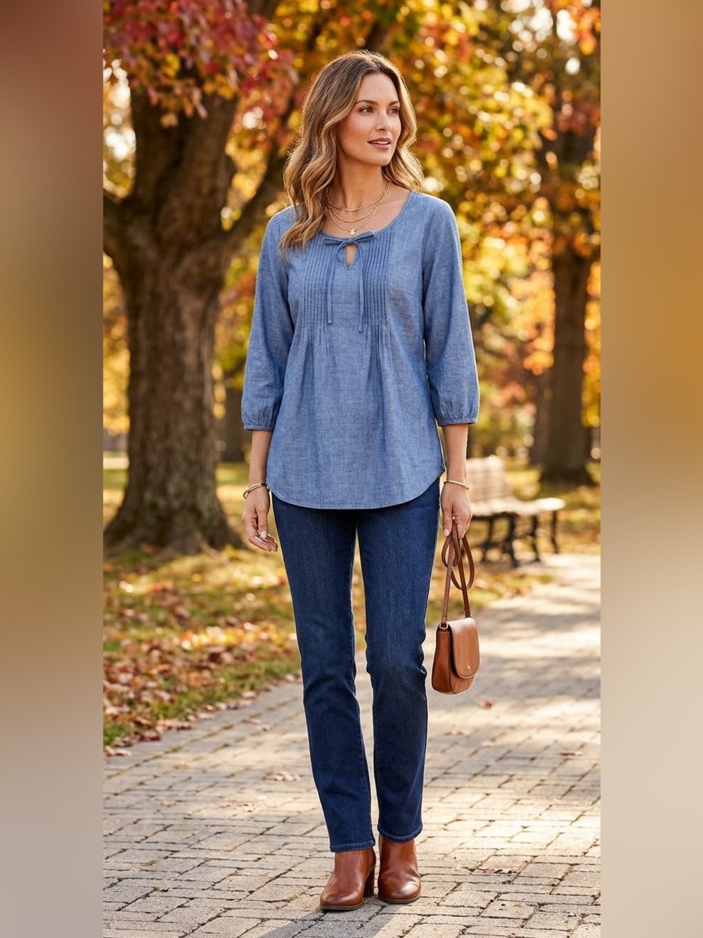 NWT Old Navy Women’s Blue 3/4 Sleeve Blouse Size M | Classic Casual Top